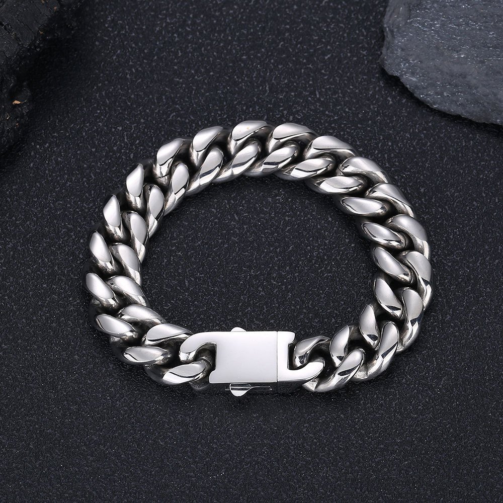 Wholesale Stainless Steel Cuban Chain Hip Hop Bracelet