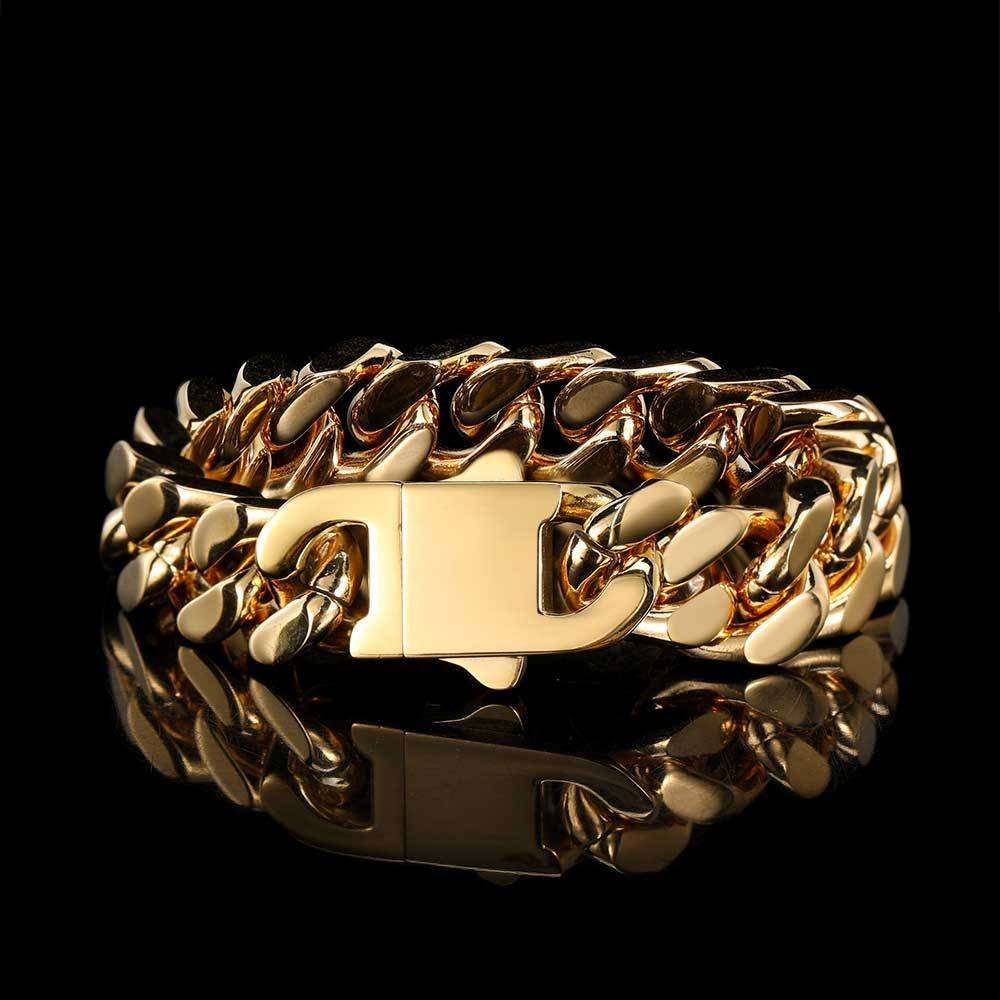 Wholesale Stainless Steel Cuban Chain Hip Hop Bracelet