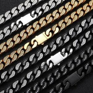 Wholesale Stainless Steel CZ Cuban Chain Hip Hop Bracelet
