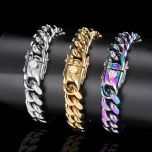 Wholesale Stainless Steel Cuban Chain Hip Hop Bracelet