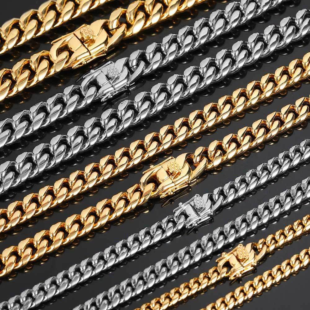 Wholesale Stainless Steel Cuban Chain Hip Hop Bracelet