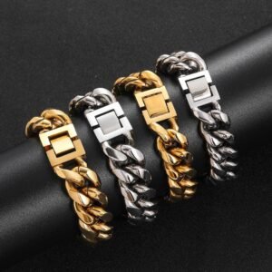 Wholesale Stainless Steel Cuban Chain Hip Hop Bracelet