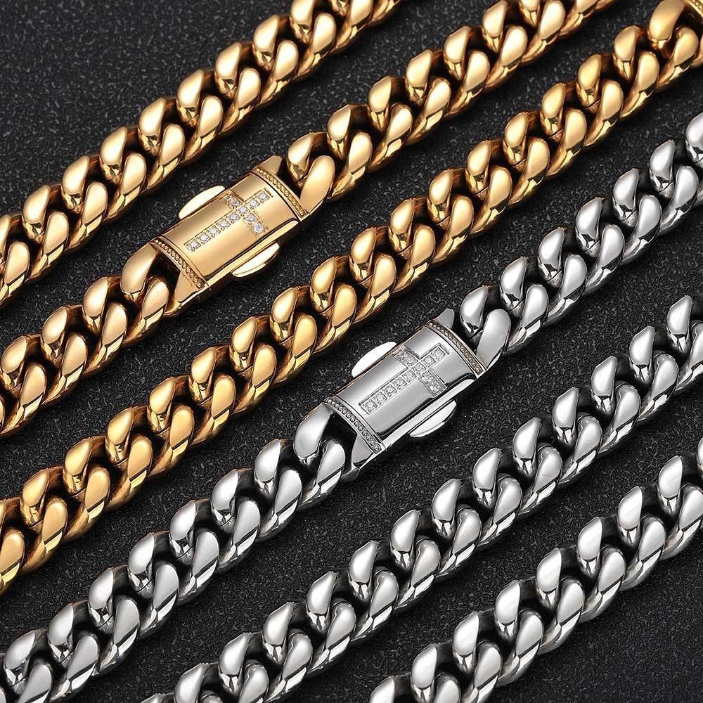 Wholesale Stainless Steel CZ Cuban Chain Hip Hop Bracelet