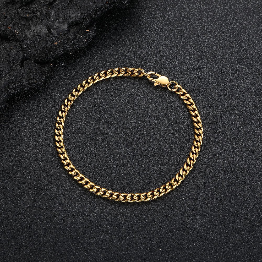 Wholesale Stainless Steel Cuban Chain Hip Hop Bracelet