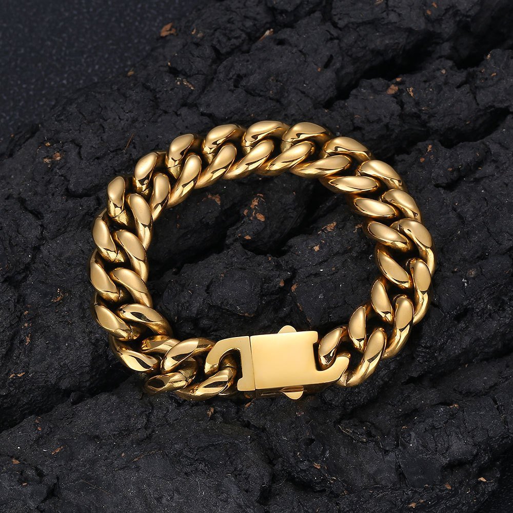 Wholesale Stainless Steel Cuban Chain Hip Hop Bracelet