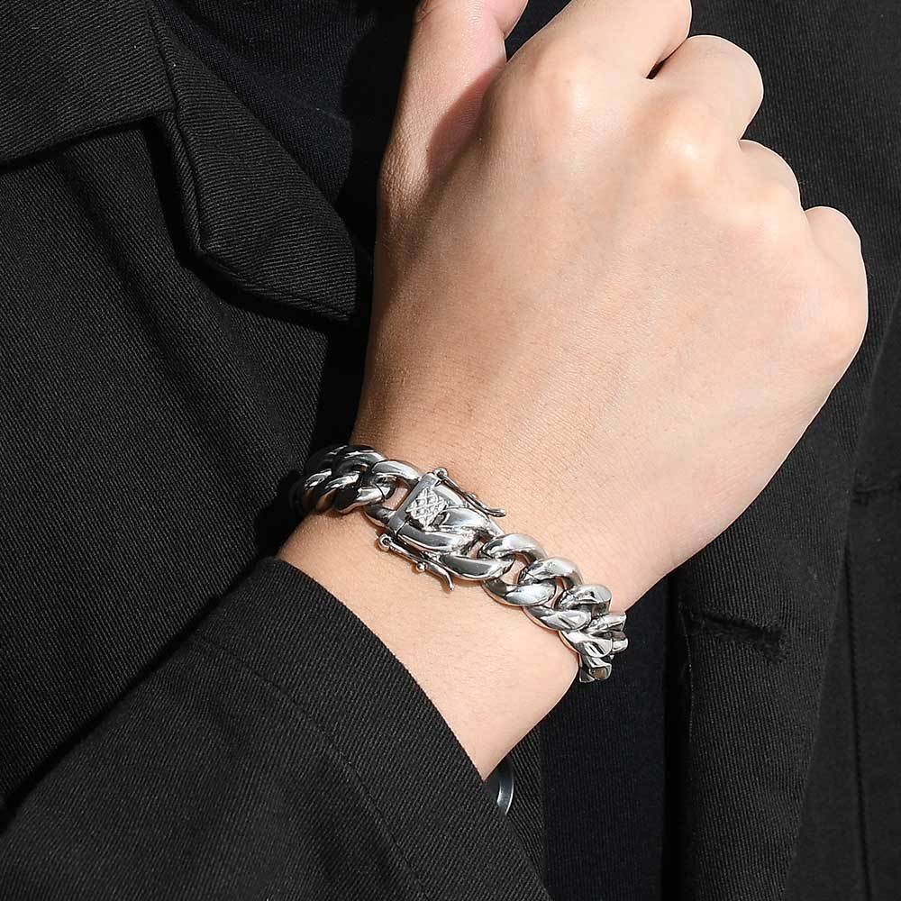Wholesale Stainless Steel Cuban Chain Hip Hop Bracelet