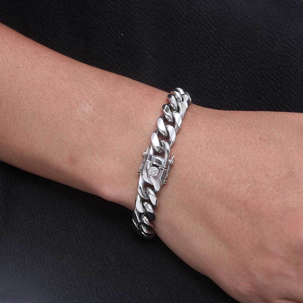 Wholesale Stainless Steel Cuban Chain Hip Hop Bracelet