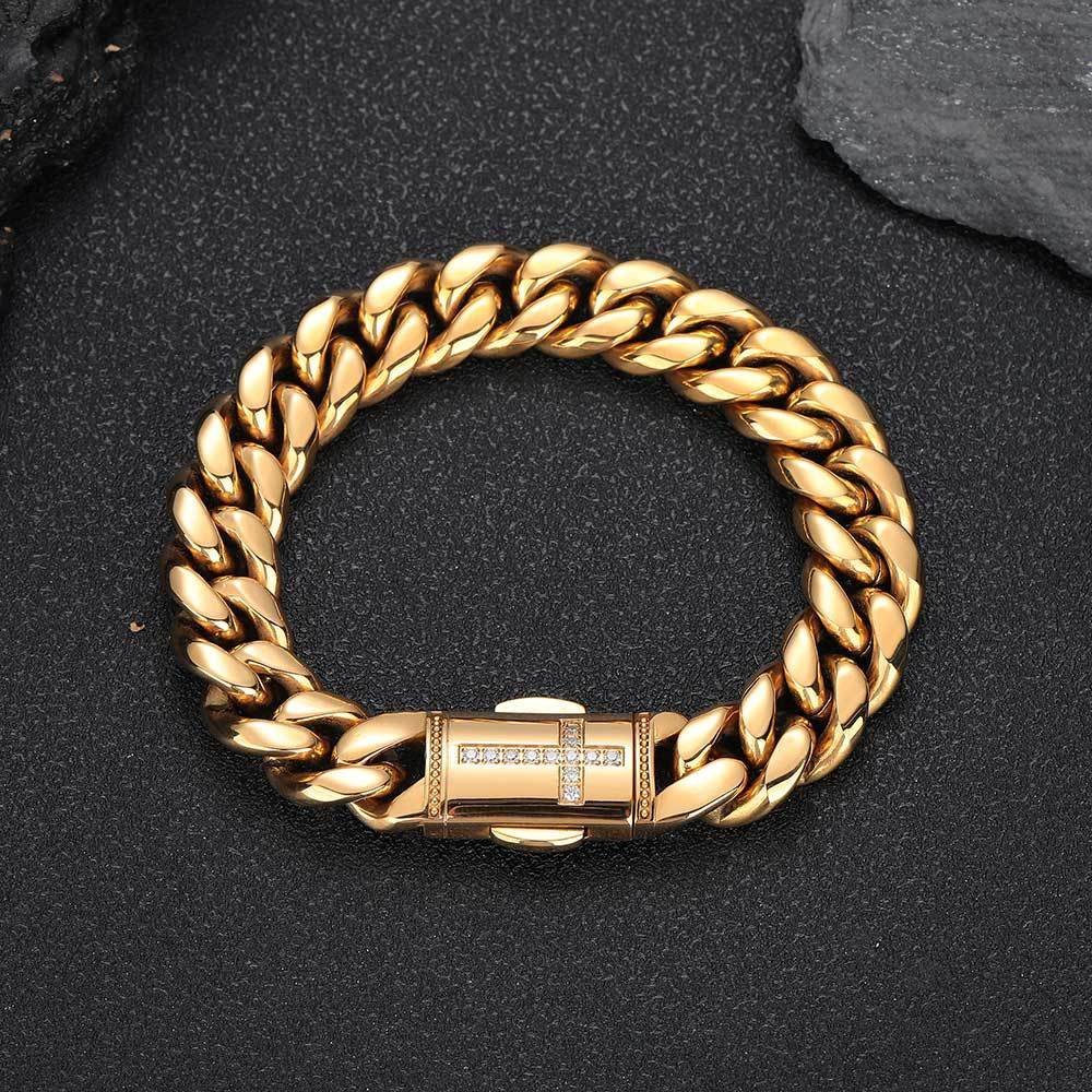 Wholesale Stainless Steel Cuban Chain Hip Hop Bracelet