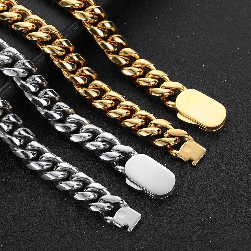Wholesale Stainless Steel Cuban Chain Hip Hop Bracelet