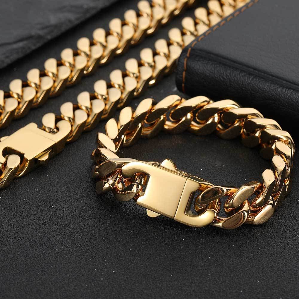 Wholesale Stainless Steel Cuban Chain Hip Hop Bracelet