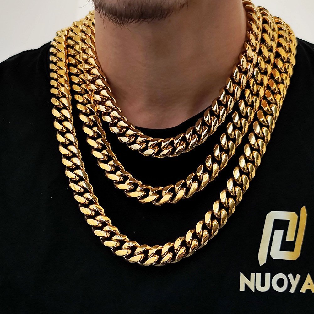 Wholesale Stainless Steel Cuban Chain Hip Hop Bracelet