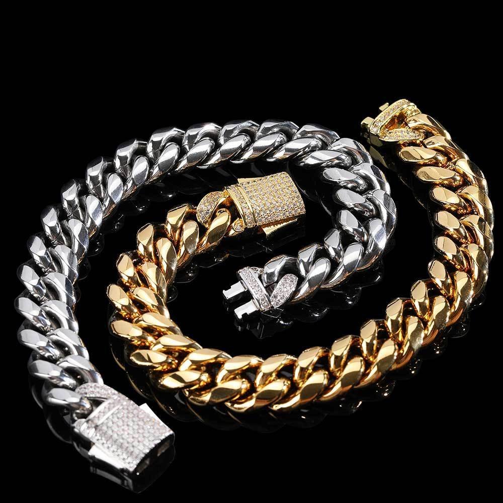 Wholesale Stainless Steel Cuban Chain Hip Hop Bracelet